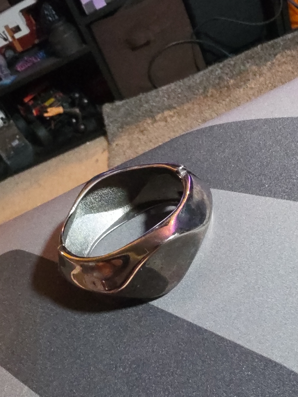 Sterling-Inspired Chunky Silver Women's Bangle Bracelet